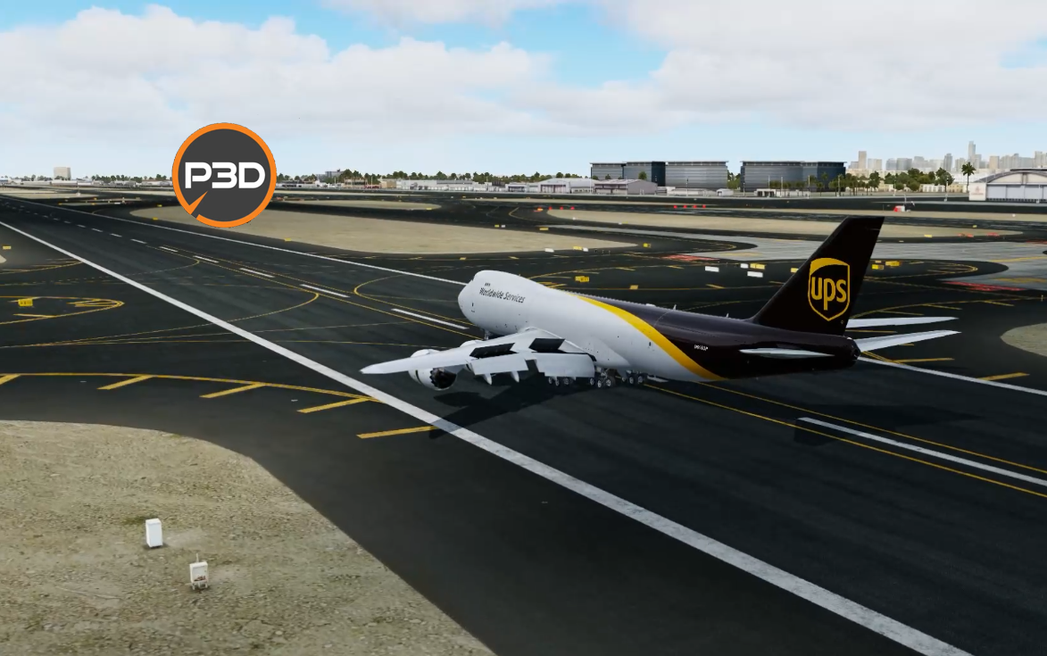 prepar3dv5波音7478f最高载重降落迪拜国际机场30l