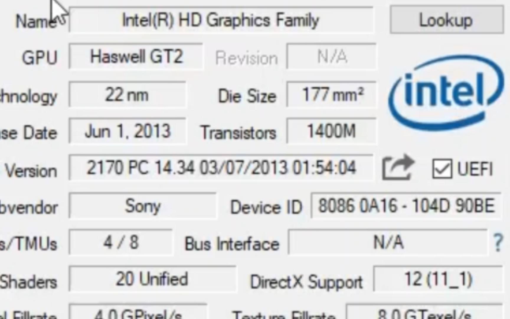 INTEL移动端HD GRAPHICS 4400显卡GPU-Z参数和3DMARK TIMESPY测试得分!