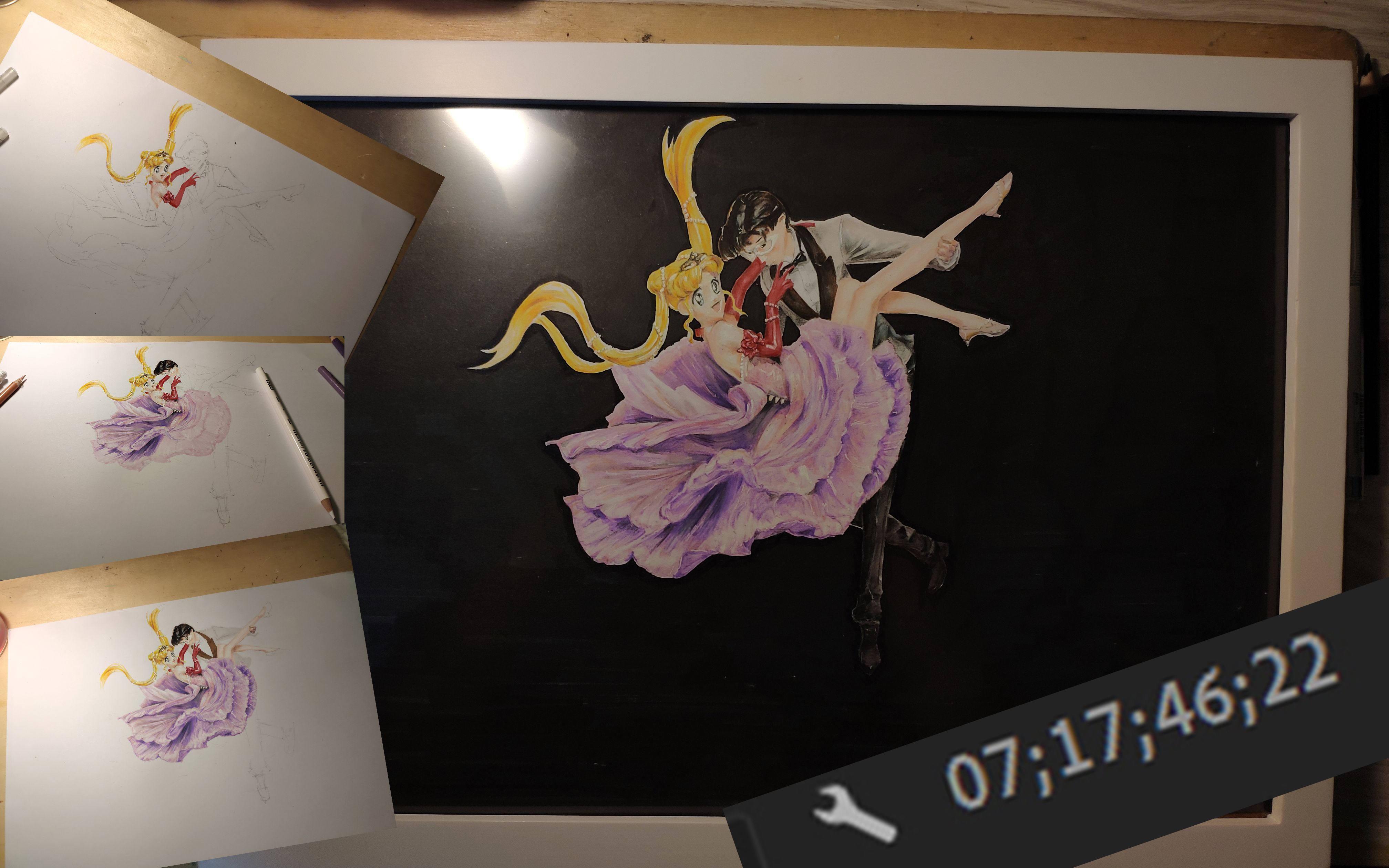 7小时手绘美少女战士假面舞会手办【马克笔x彩铅】