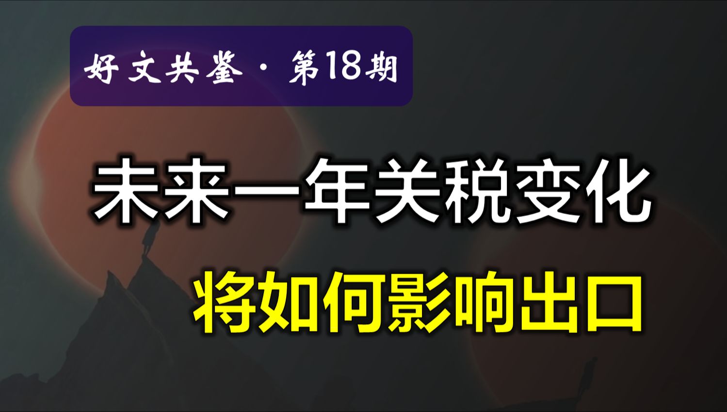 【好文共鉴】第18期:未来一年的关税变化将如何影响我国出口哔哩哔哩bilibili