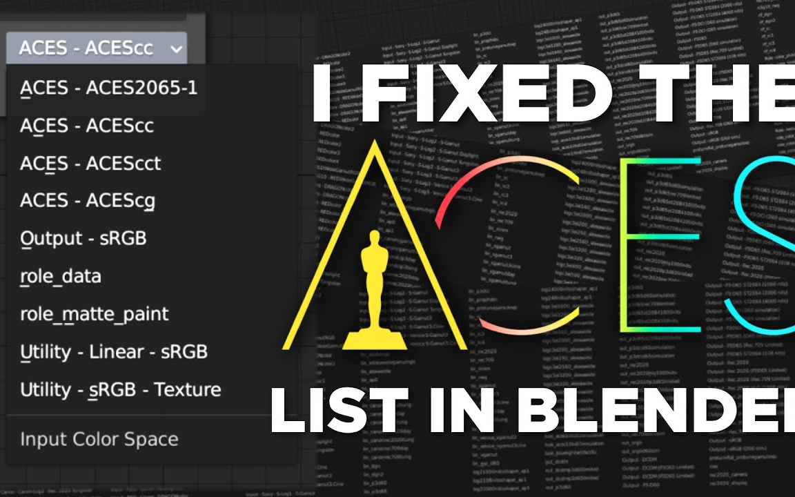 iblender中文版插件大神修复了blender色彩空间theacescolourspace