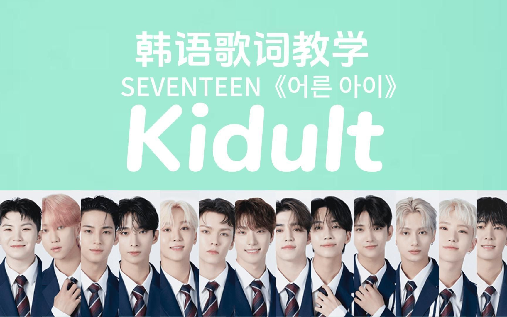 完整版 韩语歌词教学 SEVENTEEN《Kidult》哔哩哔哩bilibili