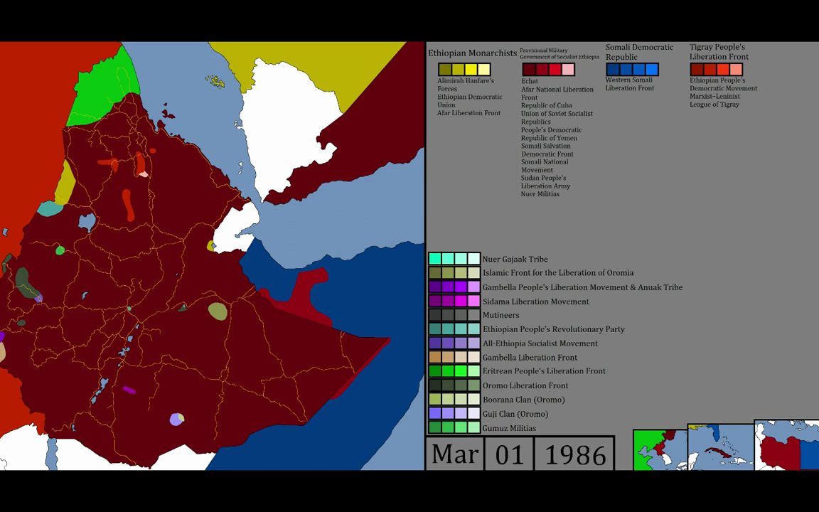 【历史地图】第一次埃塞俄比亚内战每月(19581991)哔哩哔哩bilibili