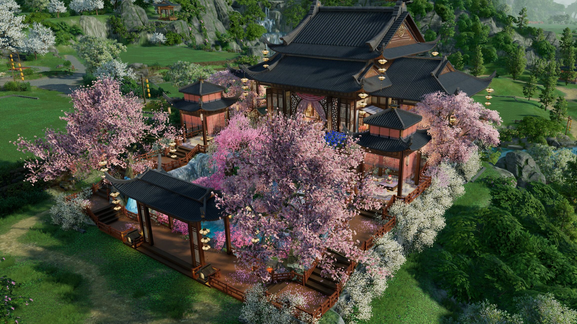 【剑网3家园蓝图】《水满花亭》1280平