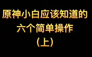 原神小白们看过来