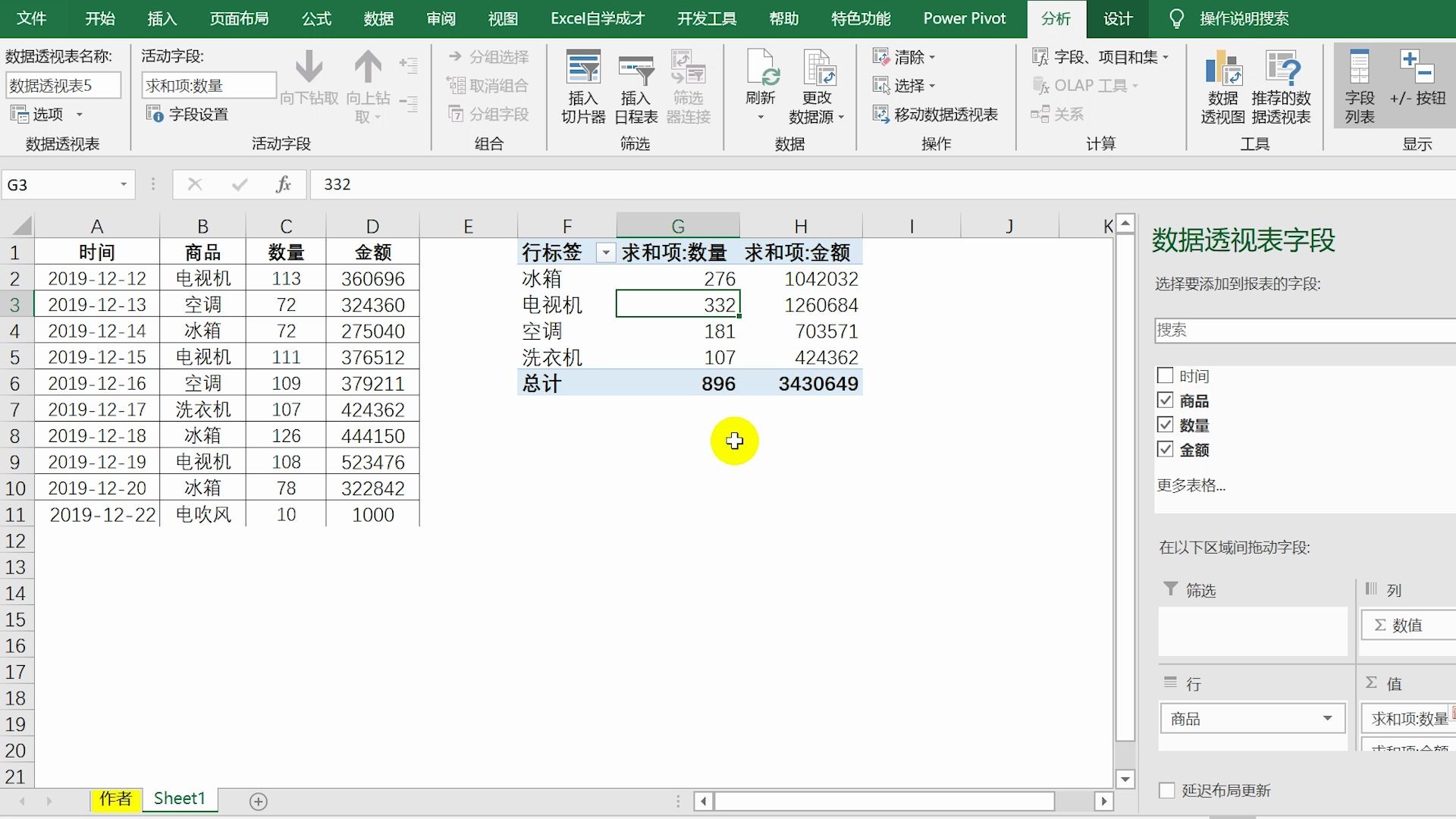 Excel技巧:无需重新创建数据透视表,自动更新方法哔哩哔哩bilibili