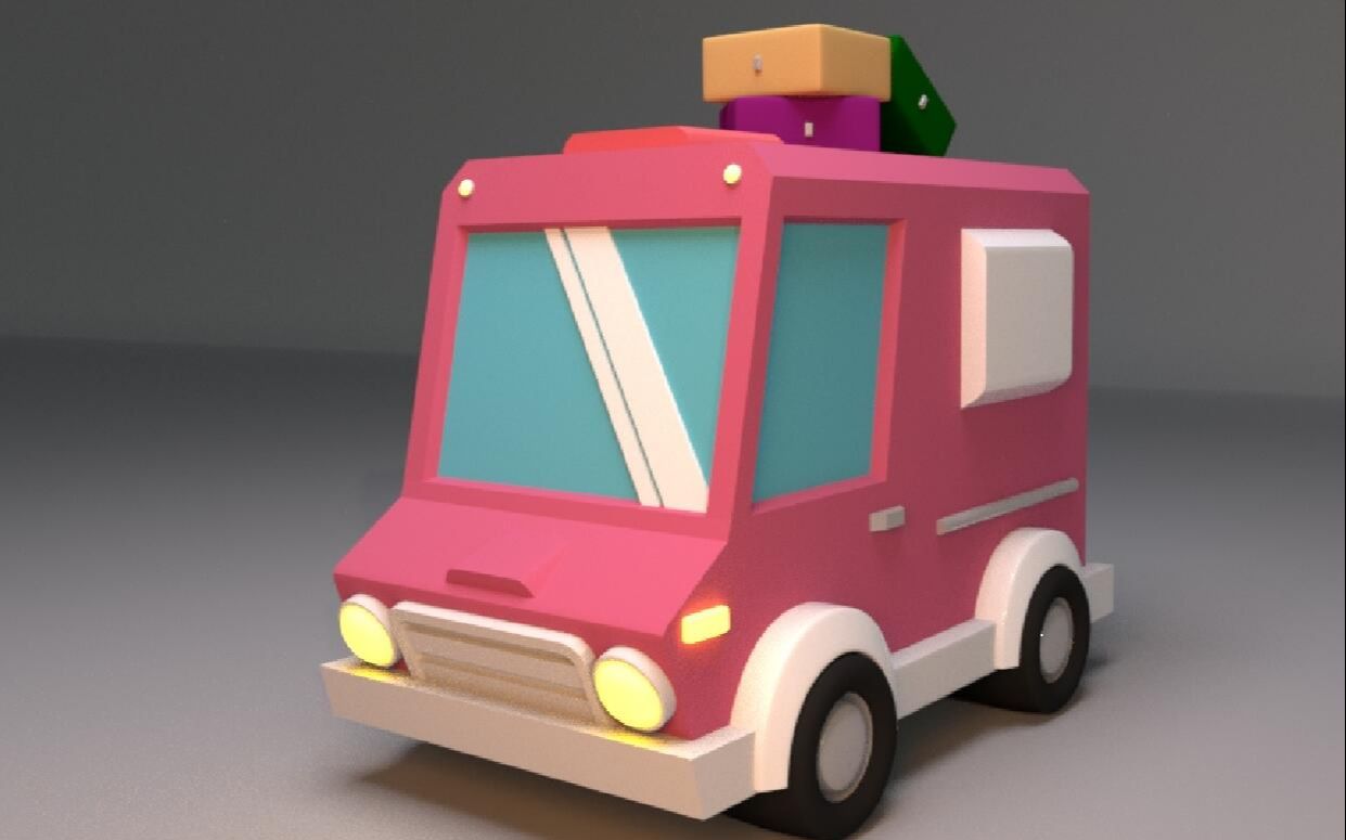 【maya小汽车建模】卡通动画片"小汽车"模型完整教学-我飞起来咯1