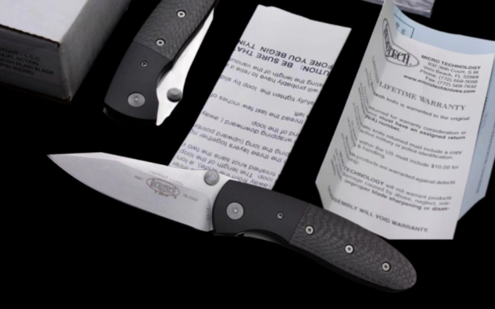 微技术mt最经典之一的型号 lcc 炭纤维折刀