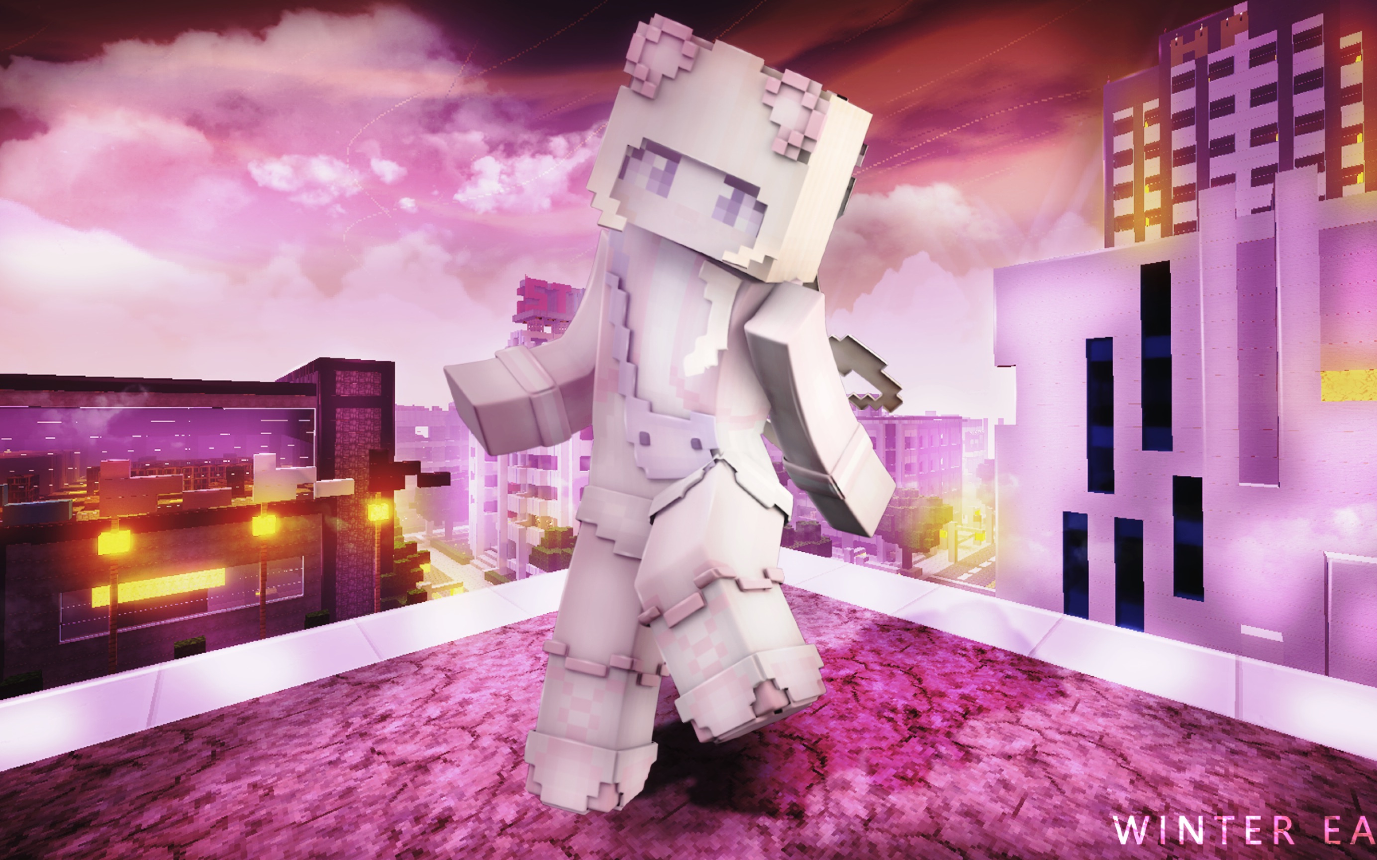 【C4D】【SPEEDART】Minecraft 封面-City_哔哩哔哩_bilibili
