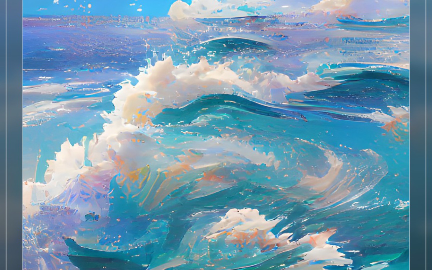 活动  浪花共水云一色 ai绘画