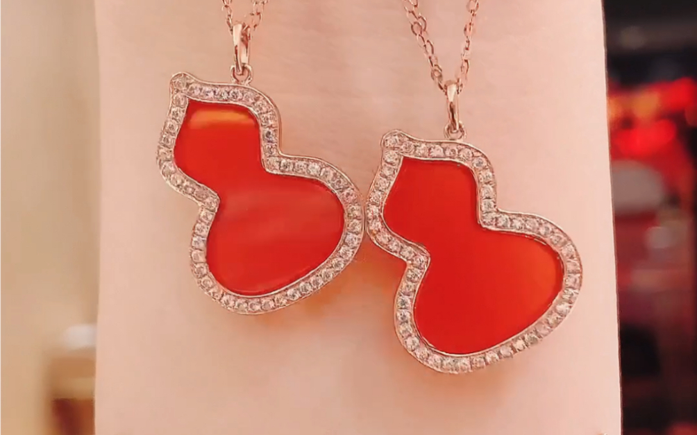 俄罗斯紫金红葫芦项链