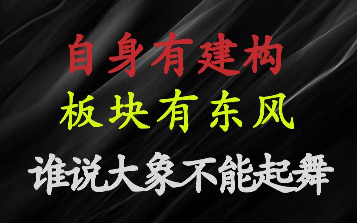 A股:自身有建构,板块有东风,谁说大象不能起舞!哔哩哔哩bilibili