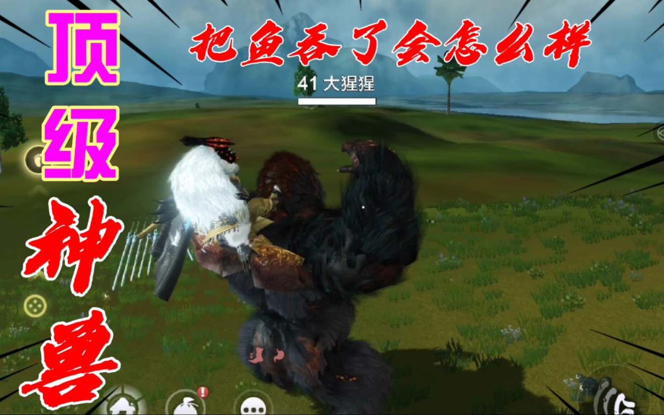 妄想山海:神兽大猩猩吞噬鱼后,获得鱼翅膀能飞吗?
