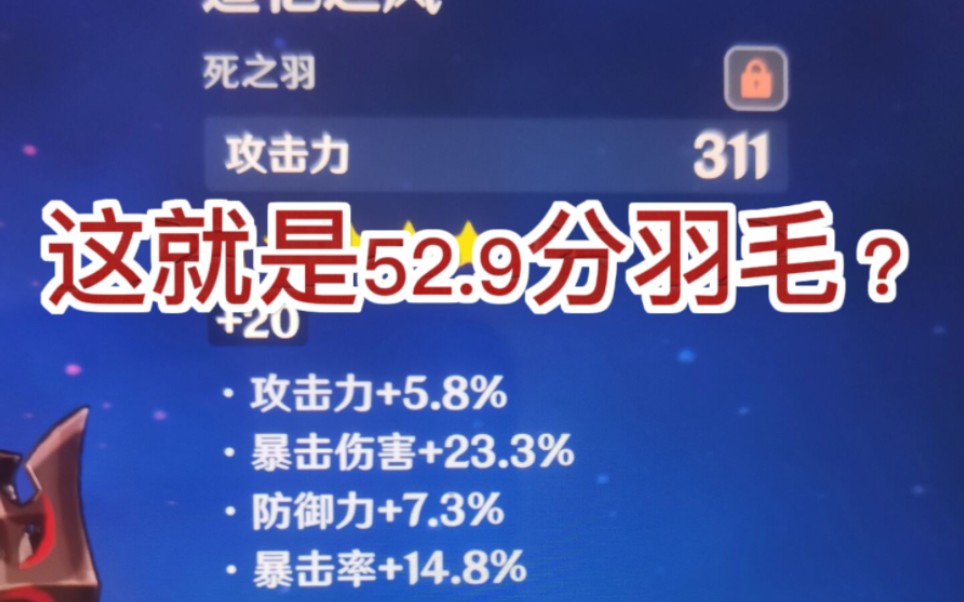 【原神】52.9分羽毛是什么意思?哔哩哔哩bilibili原神