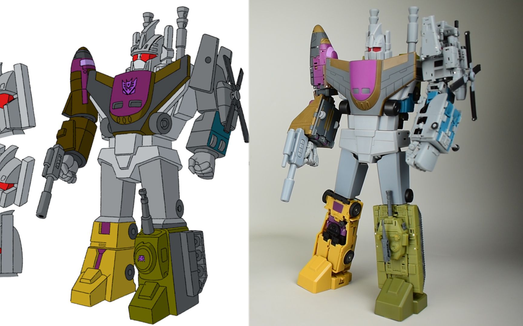 竟然还原到这个bug!变形金刚ms魔方混天豹合体