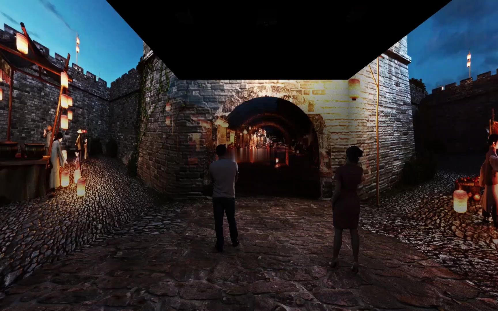 全息数字博物馆三折幕沉浸式投影秀悬浮剧场沉浸式视频