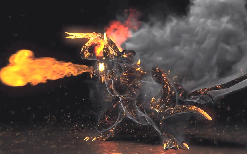 ae模板-恶龙喷火特效的公司企业品牌商品店铺标志动态logo片头模板