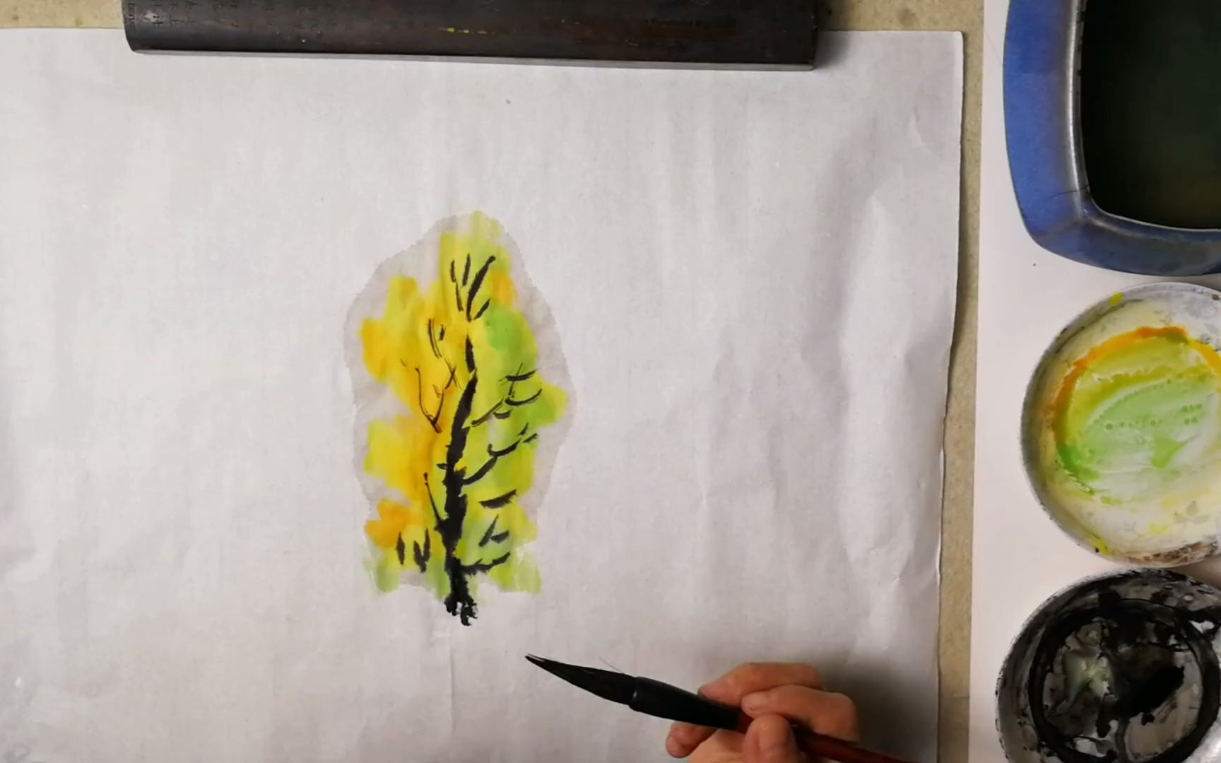 小秦画画网课:青绿山水画8.