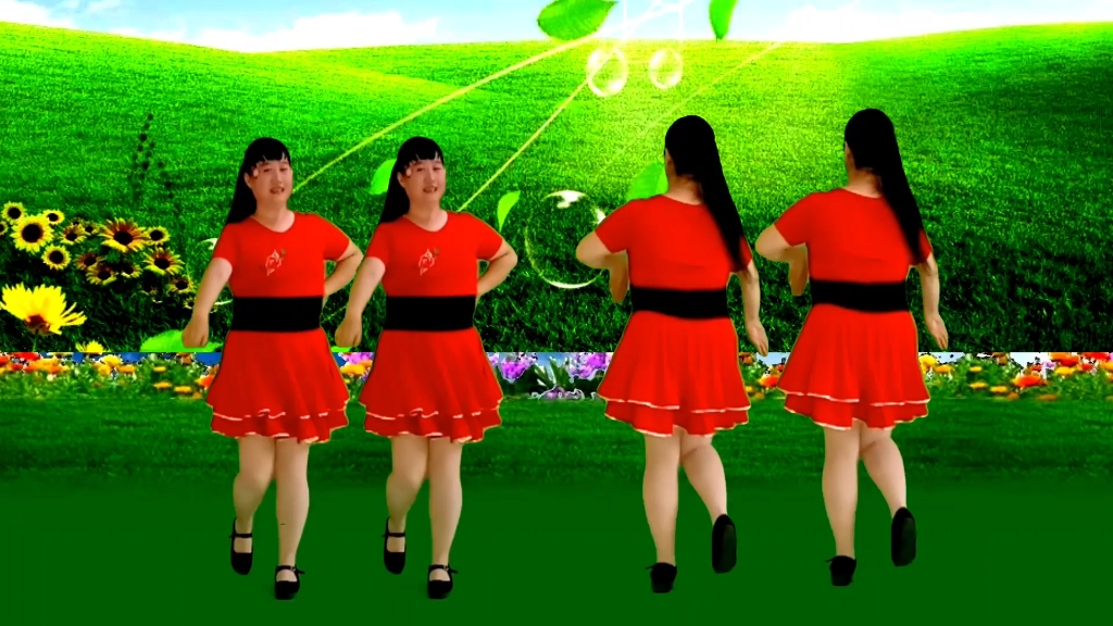 广场舞,荞麦花,姐妹合屏,动作优美,值得欣赏