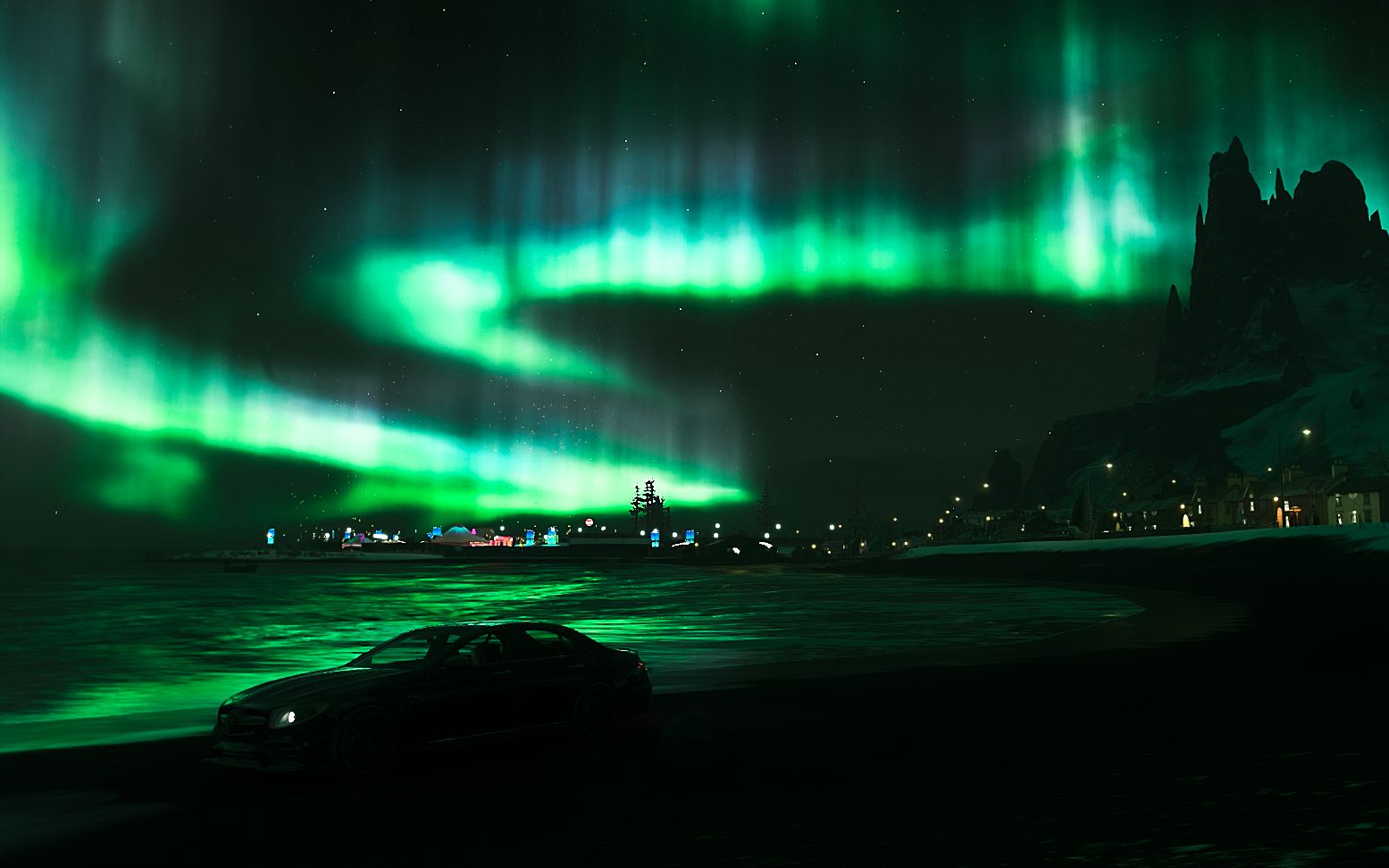 地平线4延时摄影 感受下财富岛一瞬倾心的极光