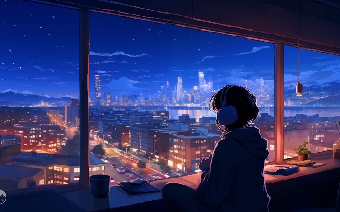 [图]【Lofi Playlist】深夜望着窗外发呆｜超治愈lofi hip-hop 氛围感轻音乐丨白噪音 ｜ LOFI VIBE电台