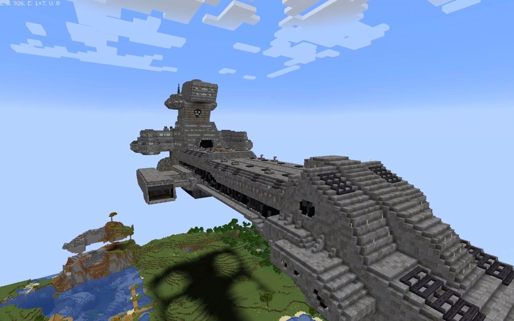 【minecraft】星际之门 x-303普罗米修斯号 星舰_我的世界_演示