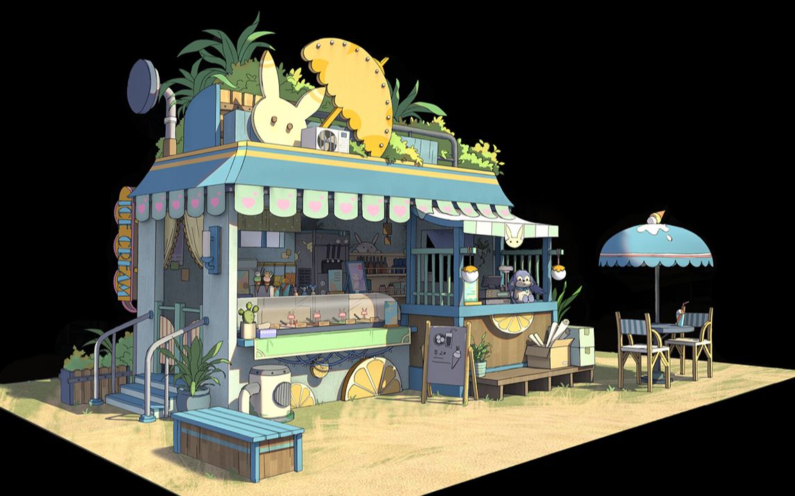 【maya建模】小卖部场景模型制作,次世代场景教程详解