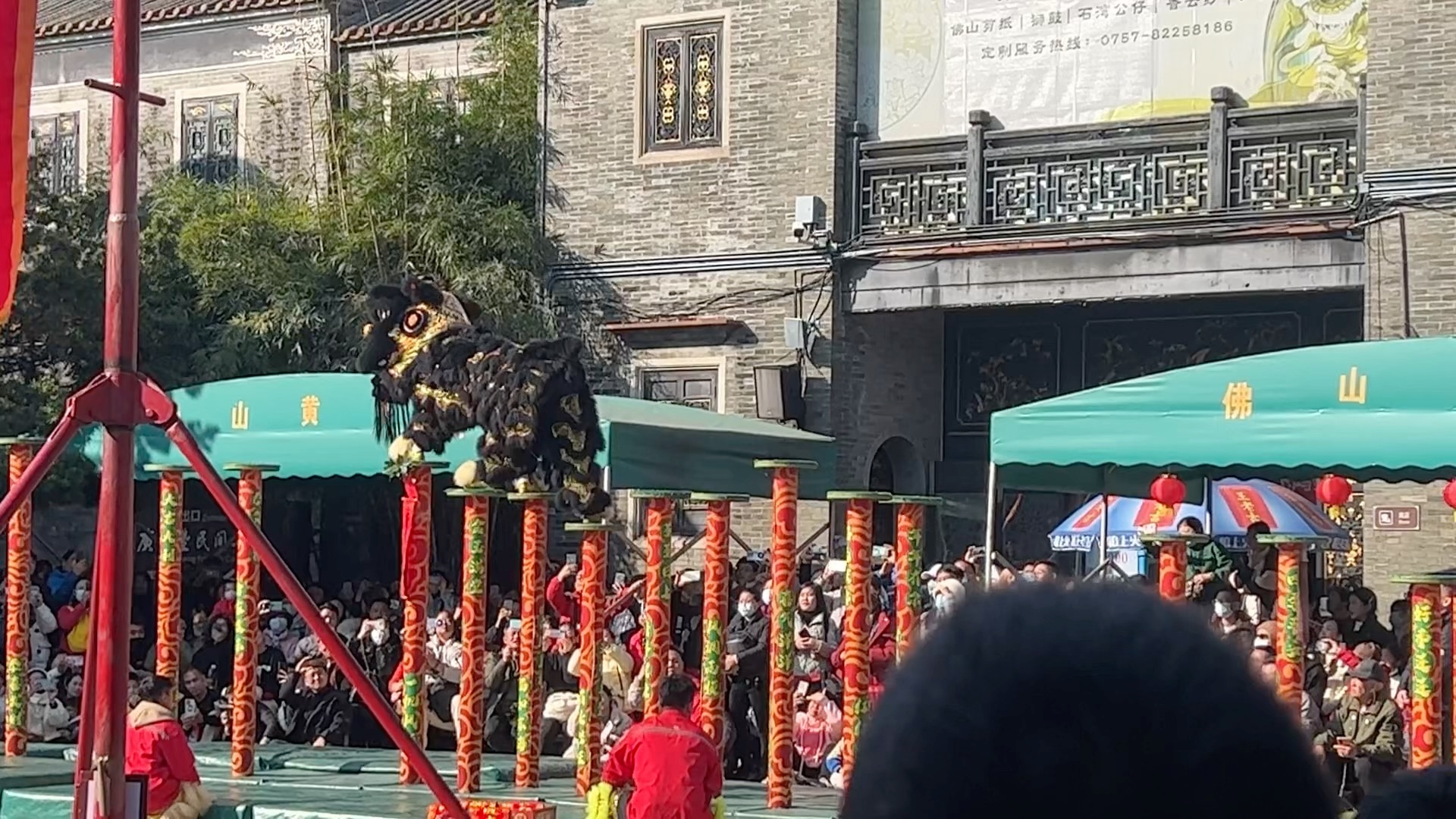 佛山祖庙舞狮表演 现场看还是有点小兴奋的-斯蒂芬弧-斯蒂芬弧-哔哩