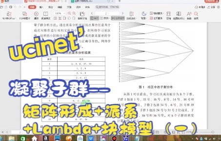 ucinet凝聚子群分析(含矩阵形成,派系分析,块模型,Lambda集合)—社会网络分析所用哔哩哔哩bilibili