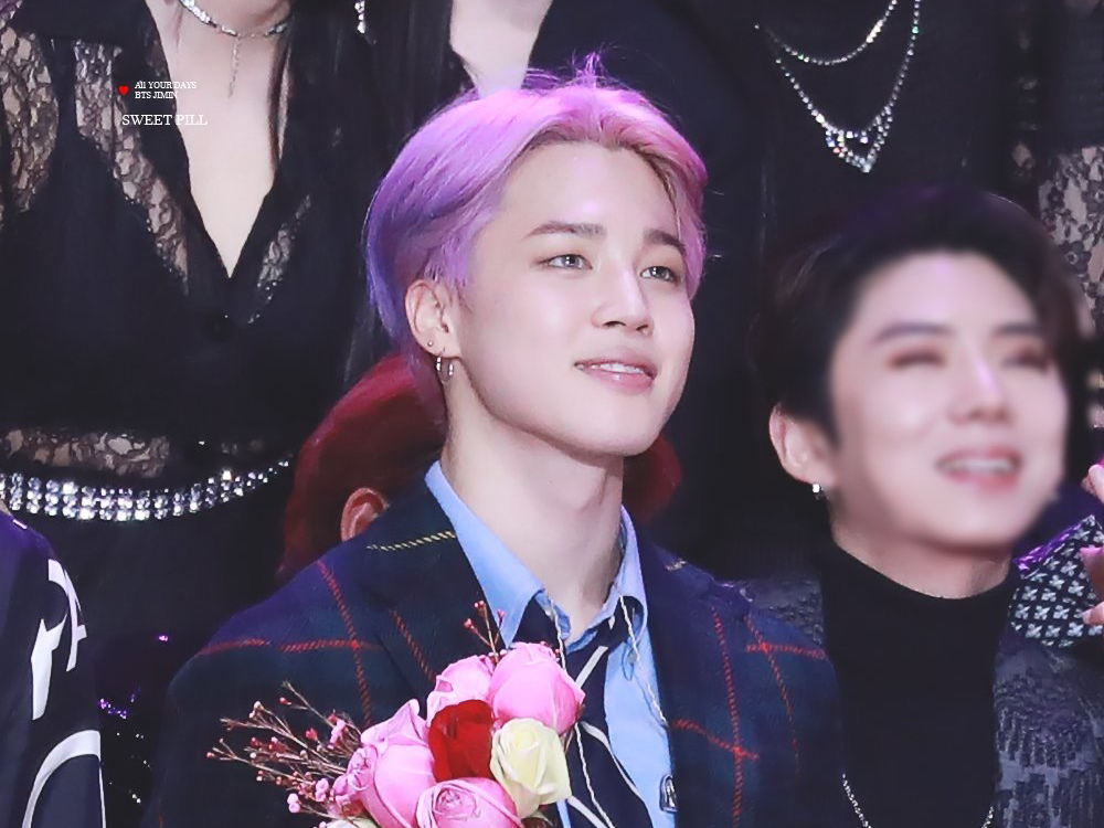 【朴智旻|直拍】紫发和捧花更配啦|190115 sma