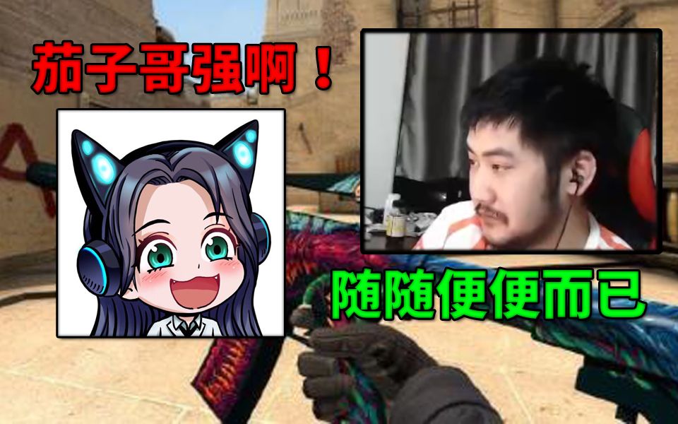 【CS:GO茄子】茄子带呆妹玩游戏,表示太简单哔哩哔哩bilibili