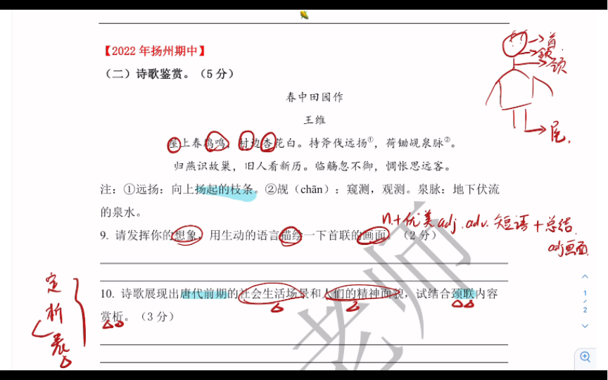 语文老师手把手带你做诗歌鉴赏,满分就是这么轻松!哔哩哔哩bilibili