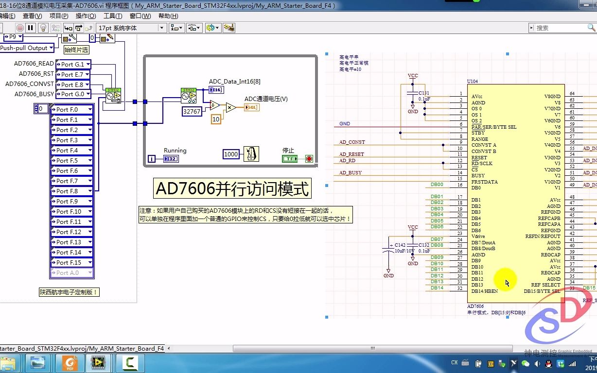 [图]《LabVIEW STM32开发宝典》第64课：精华篇：实验27.18-16位8通道模拟电压采集-AD7606