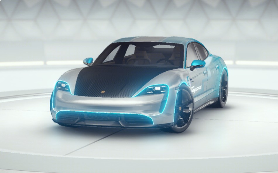 国服taycan发光车贴效果展示_狂野飙车9