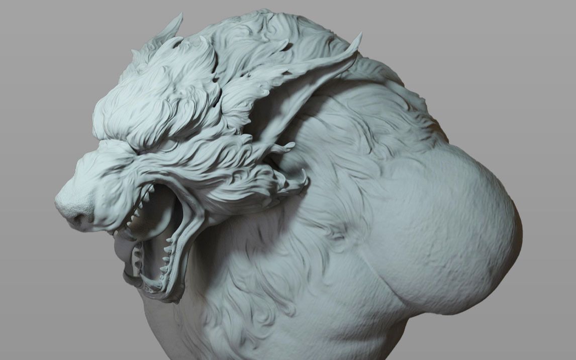 【zbrush教程】从球雕刻"狗熊"手办,0基础案例讲解