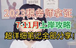 Download Video: 【2023税务师】2023税务师拿证攻略分享！如何用好7-11月顺利拿证税务师？超级详细的备考笔记全部分享！