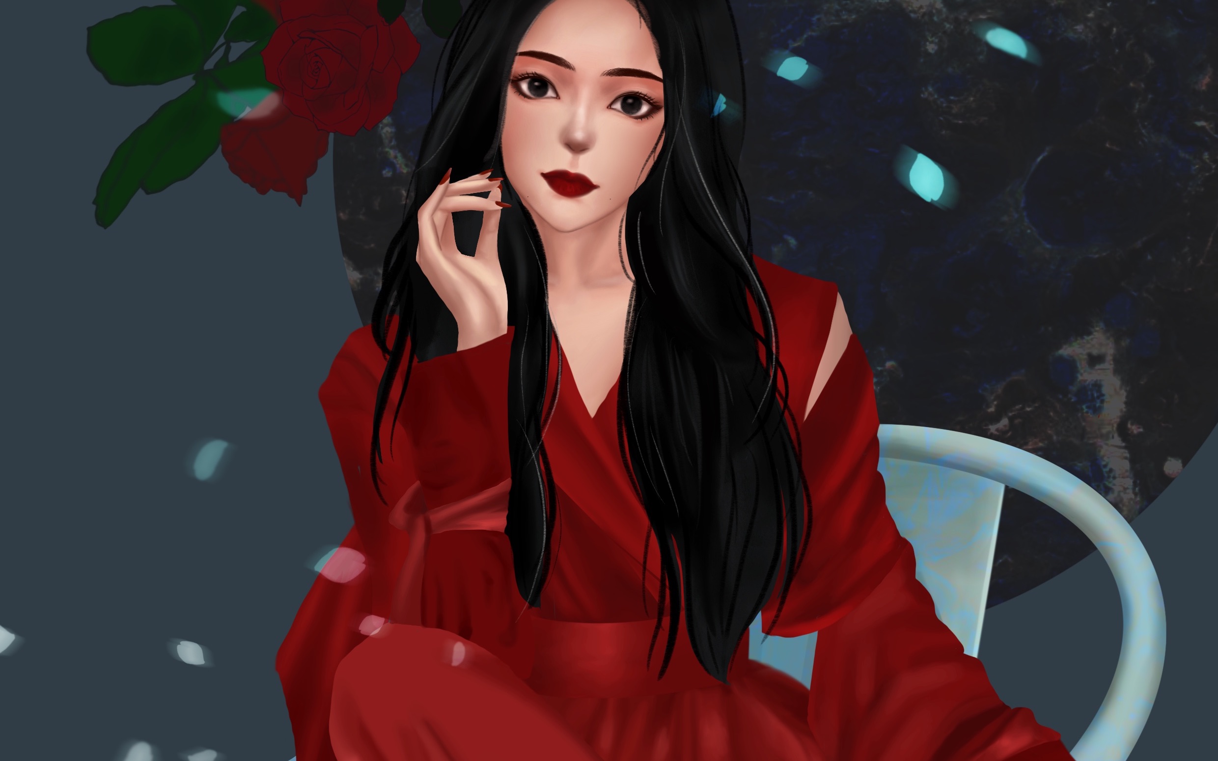 【procreate练习图#18】刘亦菲杂志图|红衣超飒