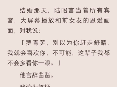 (完结)结婚那天,陆昭言当着所有宾客,大屏幕播放和前女友恩爱的画面哔哩哔哩bilibili