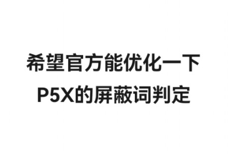 希望官方能优化一下P5X的屏蔽词判定手机游戏热门视频