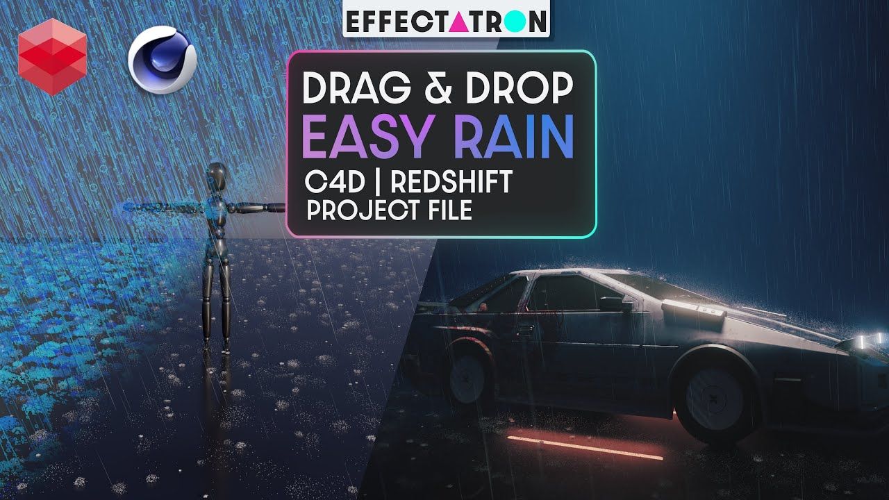 C4D Redshift 轻松进行动态雨模拟 (中英文字幕)哔哩哔哩bilibili