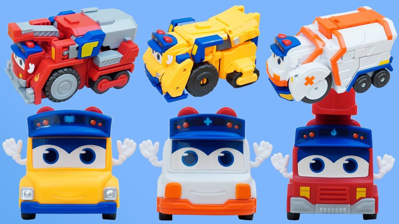 玩具拆箱:百变校巴的变形机器人 早教 益智 育儿 玩具动画