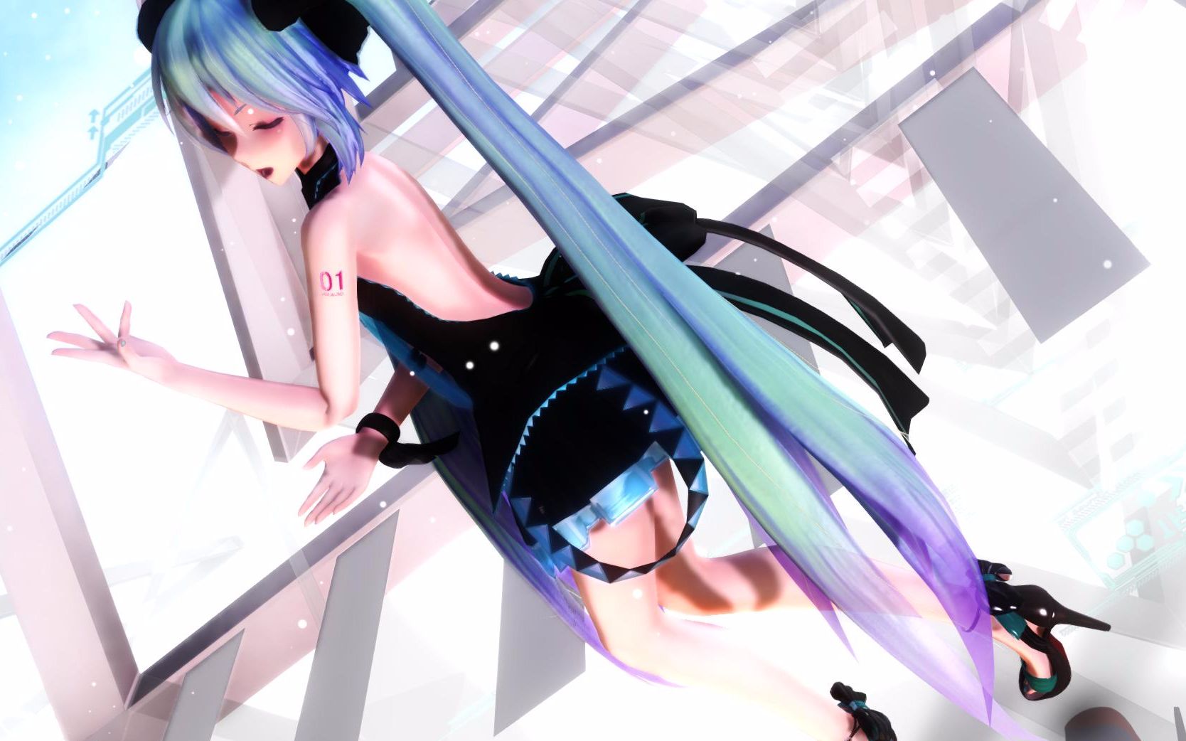 【mmd】裸背公式服!看后面,我家miku酱贼辣