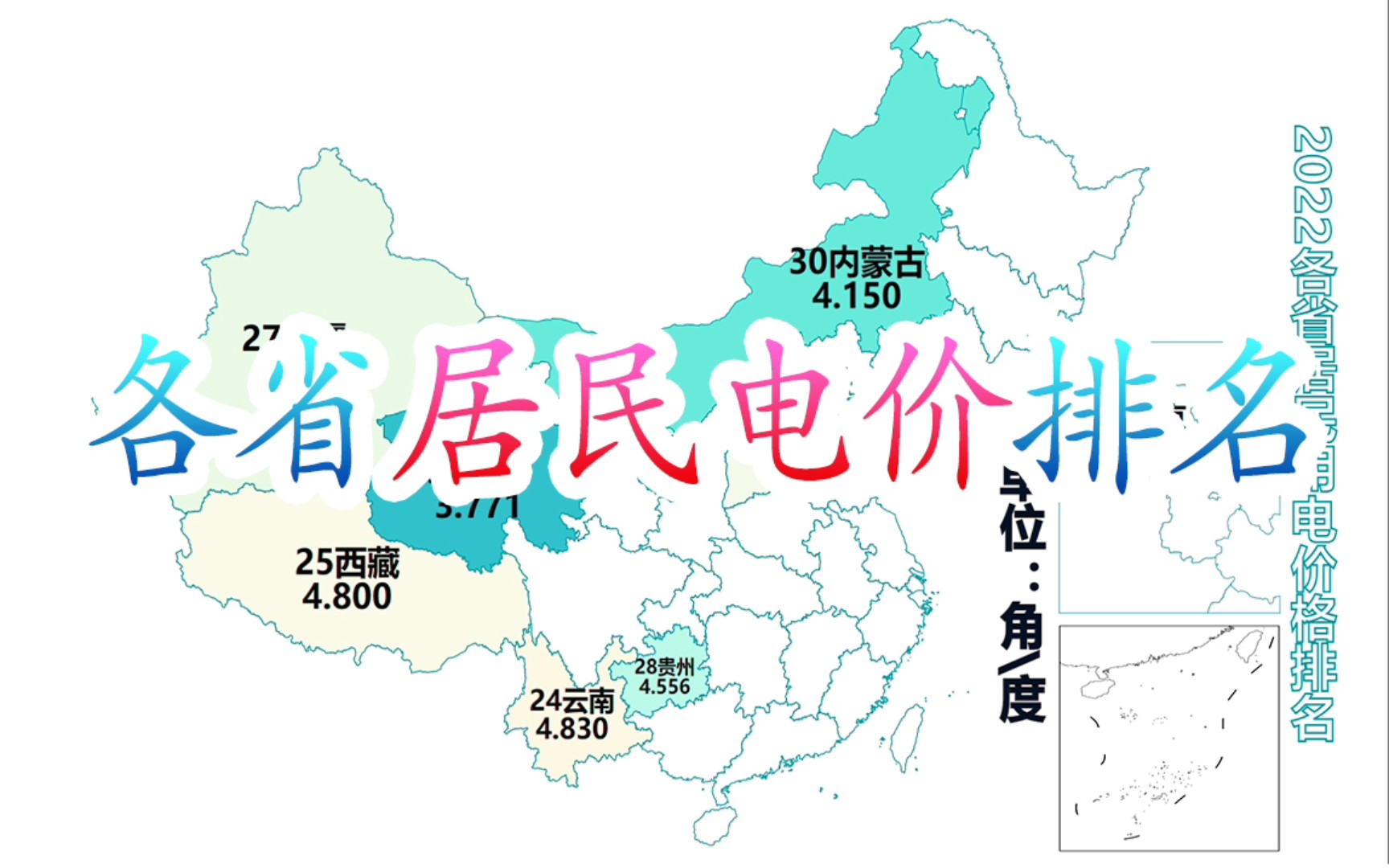 各省居民电价对比,环江西很出彩哔哩哔哩bilibili