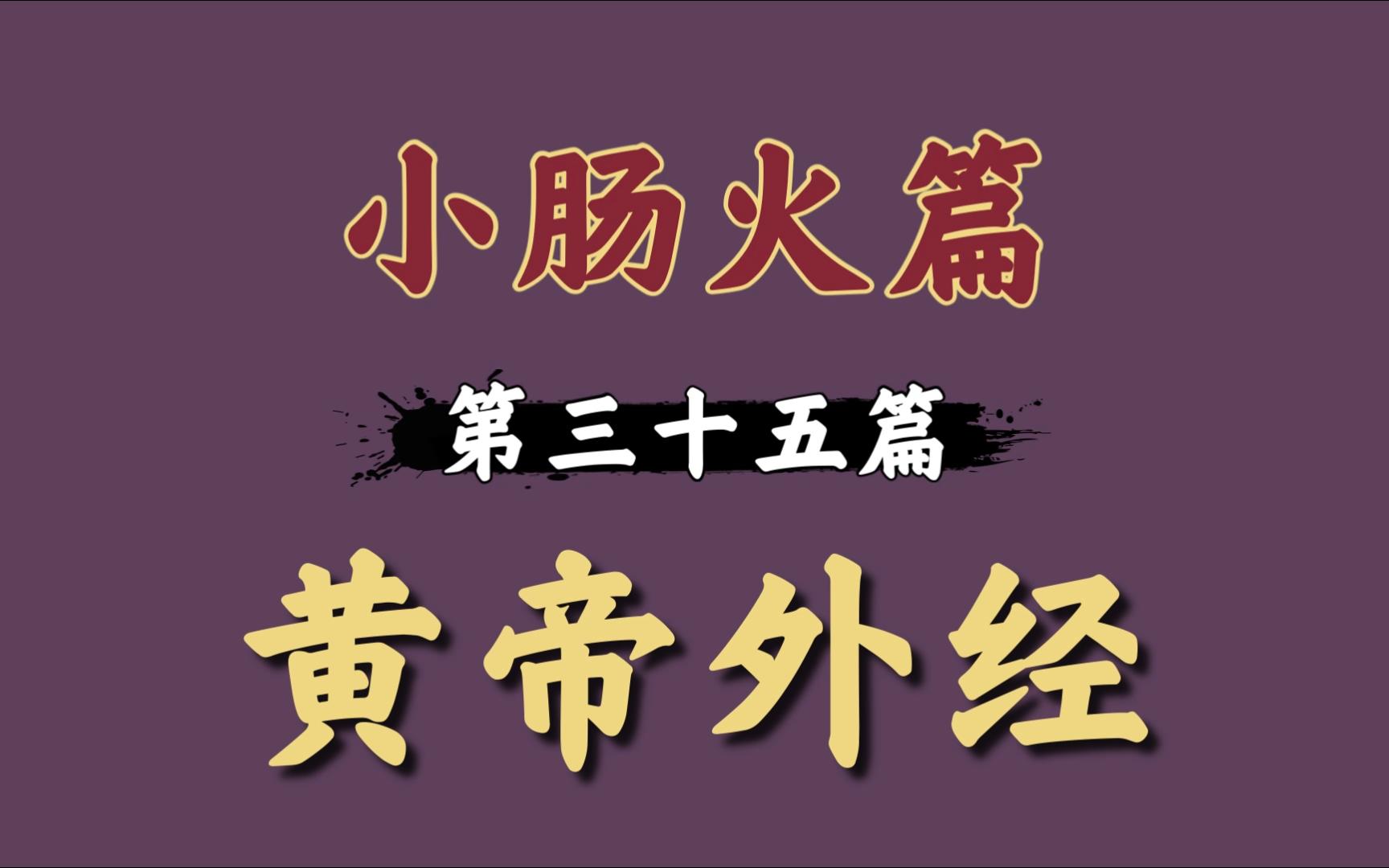 [图]小肠：你们下三路没我行吗？35小肠火篇-只说不打白话文精读黄帝外经