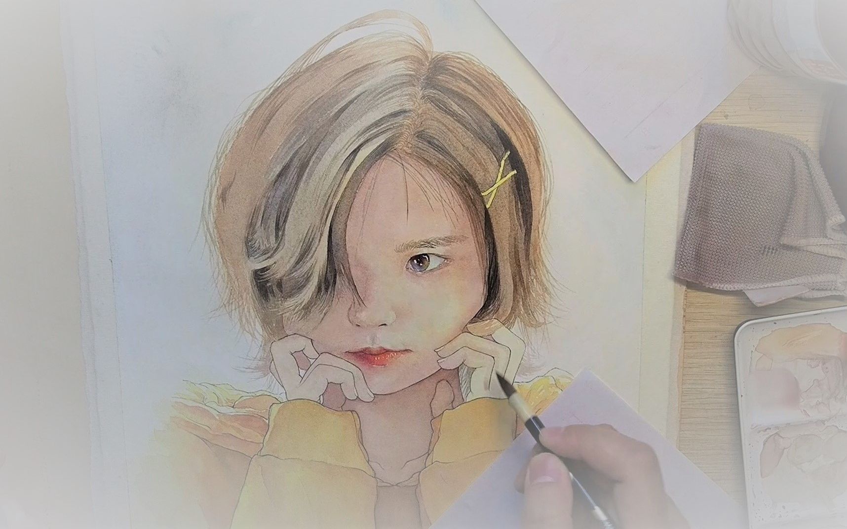 用水彩画一只可爱的弯弯姜!