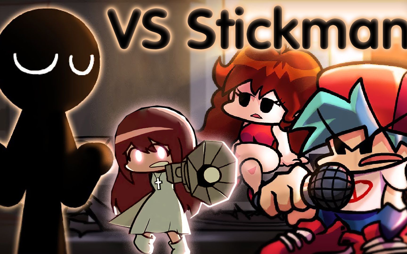 fnf周五夜放克:vs 搞笑火柴人stickman,笑的我肚子疼!