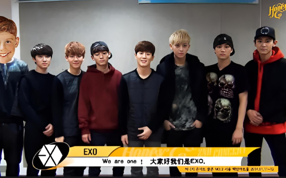 【韩语中字】140107 EXO 至Honey G的道贺视频哔哩哔哩bilibili