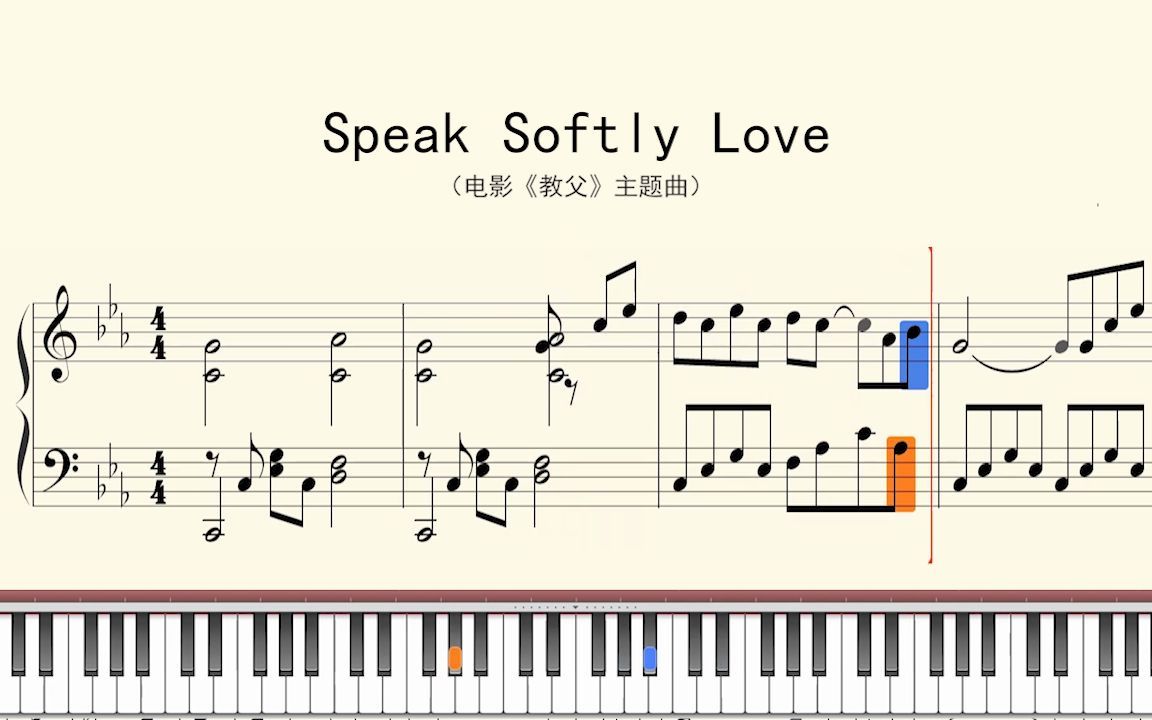 钢琴谱:Speak Softly Love(电影《教父》主题曲)哔哩哔哩bilibili