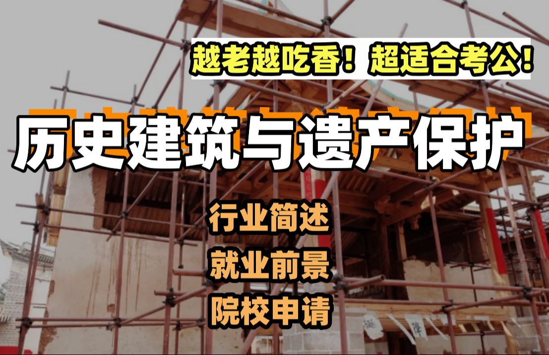 越老越吃香的宝藏专业:历史建筑与遗产保护专业指南!就业前景?行业发展?可申院校?招录要求?哔哩哔哩bilibili