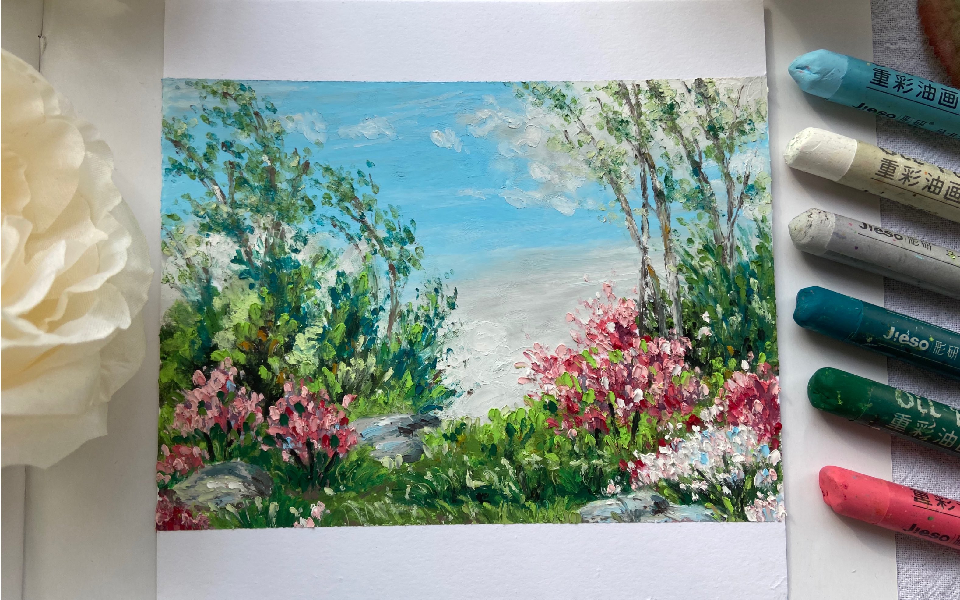 【油画棒画】临摹大师作品(绘画过程)_哔哩哔哩_bilibili